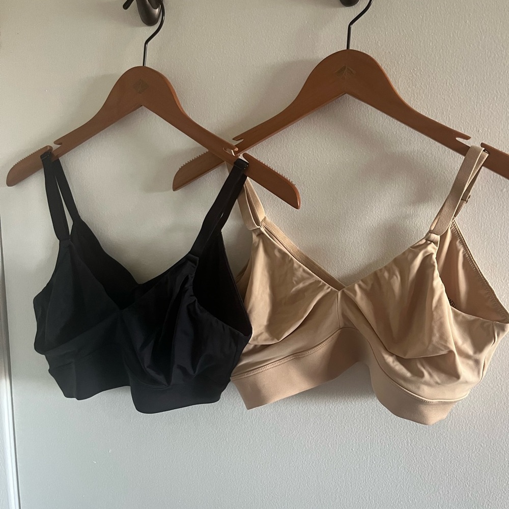 Black & Beige Harper Wilde Bliss Triangle Bralette, Size XL